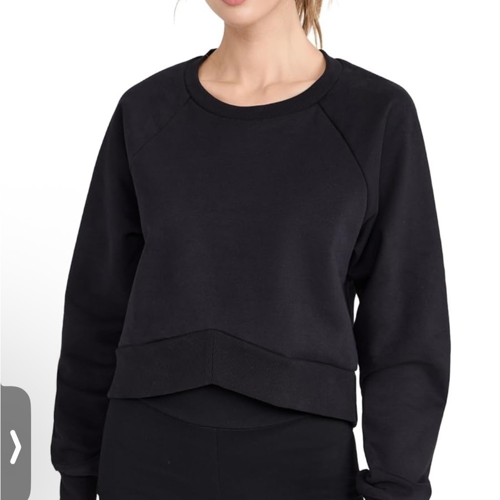 Beyond Yoga Uplift Cropped Crewneck Sweatshirt In Black Size XL